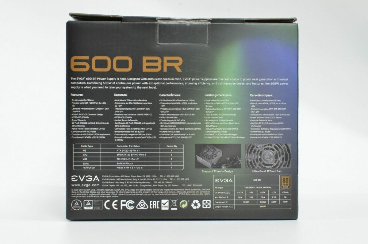 EVGA 600 BR - 80+ BRONZE 600W - Hard Line