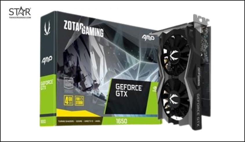 VGA Zotac GTX 1650 AMP 4GBD 2 Fan Gaming (ZT-T16520D-10L)