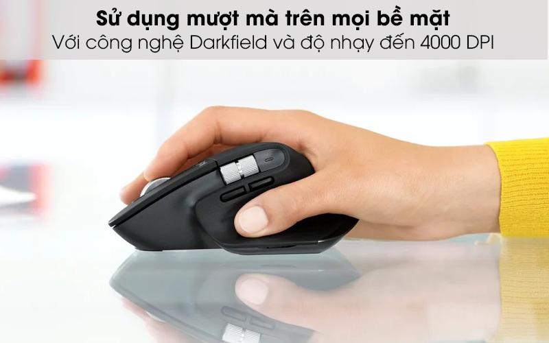 Dùng trên mọi bề mặt - Chuột không dây Logitech MX Master 3 Đen