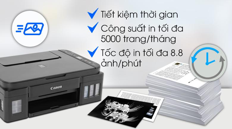 Tốc độ in nhanh chóng - Máy in phun màu Canon Pixma G3010 - in phun mực liên tục, copy, scan, Wifi