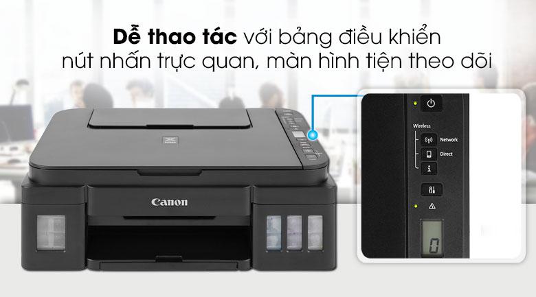 Màn hình LCD - Máy in phun màu Canon Pixma G3010 - in phun mực liên tục, copy, scan, Wifi