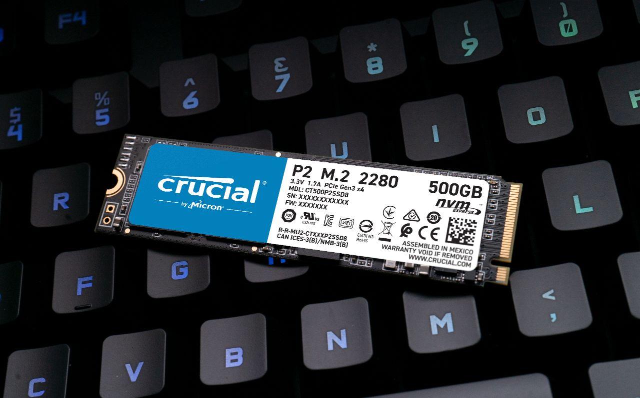 SSD Crucial P2 500GB NVMe 3D-NAND M.2 PCIe Gen3 x4 CT500P2SSD8