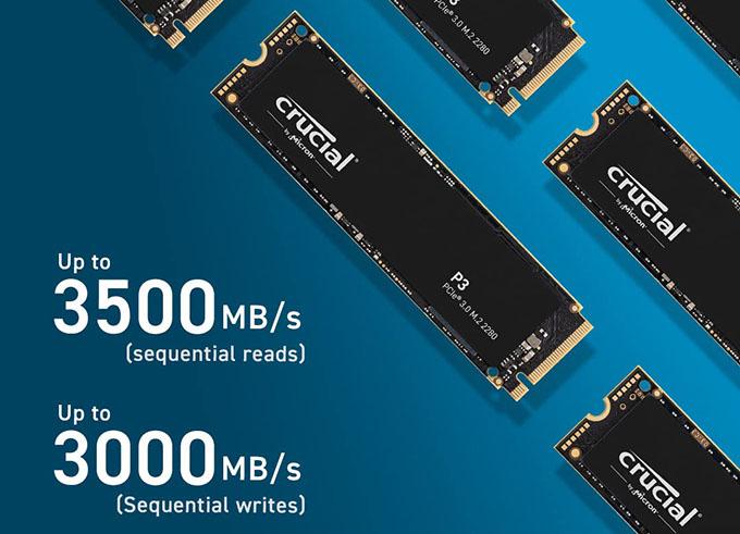 Ổ cứng SSD Crucial P3 1TB NVMe 3D-NAND M.2 PCIe Gen3 x4 (CT1000P3SSD8)