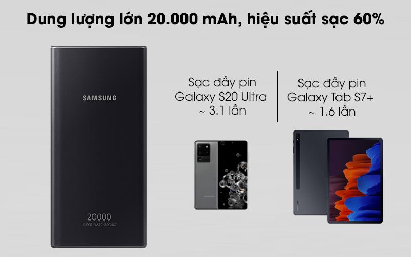 Pin sạc dự phòng Polymer 20.000mAh Type C PD 25W Samsung EB-P5300 Đen - Tương thích và sạc được nhiều loại thiết bị với dung lượng sạc dự phòng 20.000 mAh