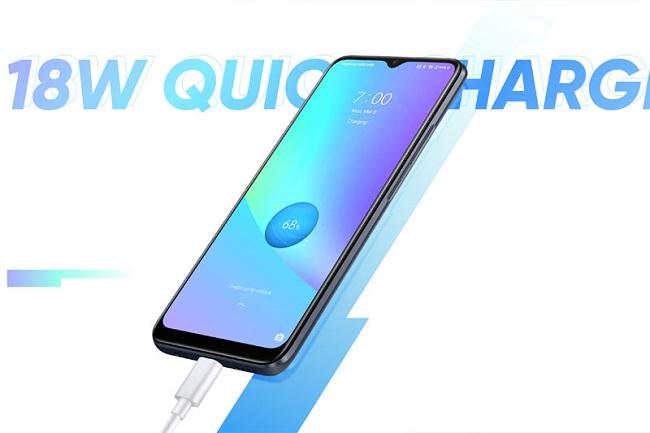 Realme C25 hỗ trợ sạc nhanh 18W