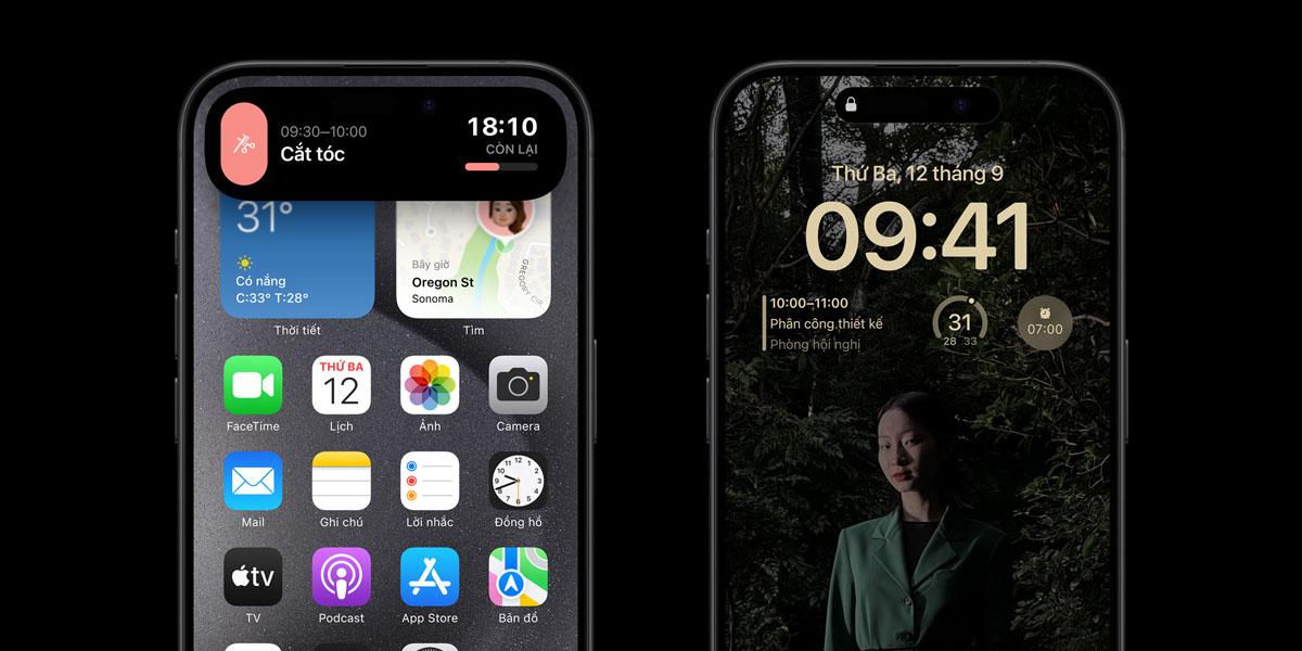 Phần khuyết Dynamic Island được giữ nguyên trên iPhone 15 Pro